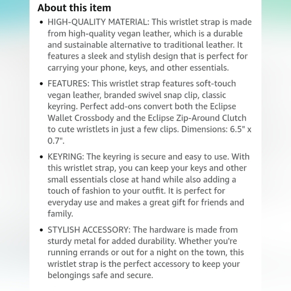 Kedzie-ECLIPSE Vegan Leather Mix / Match Wristlet Strap (Wildflower) - Picture 5 of 6